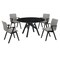 Armen Living Venus and Varde 5 Piece Black Marble Round Dining Set SETVEDIBLK5A - alternate 1